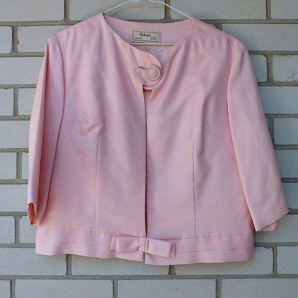 Vintage 60s Pink Bolero Dress Jacket 40"B Rockabilly Mid-Century Star Toronto
